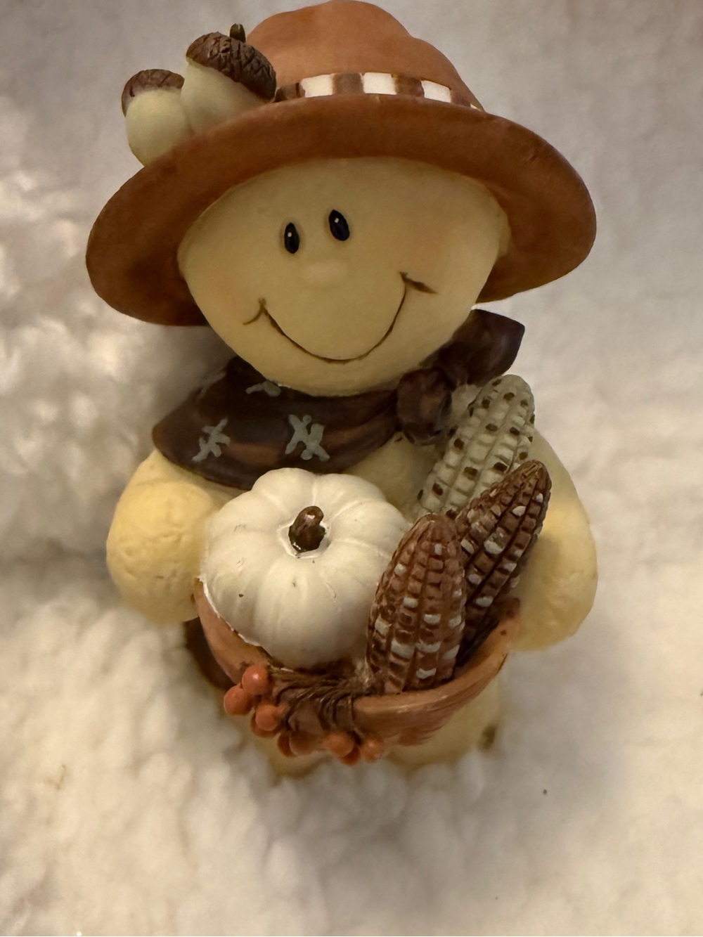 Harvest Scarecrow Figurines Sarah’s attic- Cream and Brown Fall Accent pair